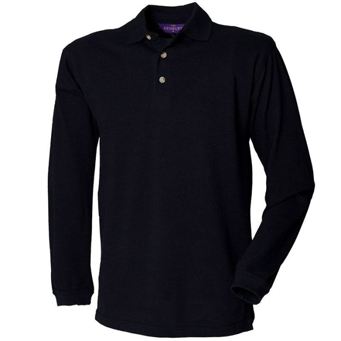 HB105 Long sleeve cotton polo shirt