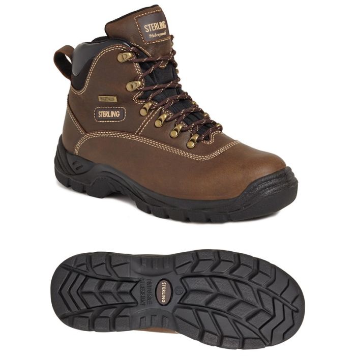 Sterling Steel Waterproof Boot Brown SS813SM