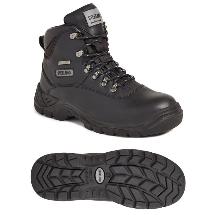 Sterling Steel Waterproof Boot Black SS812SM